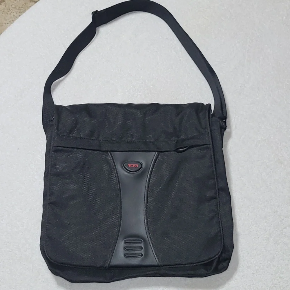 TUMI Alpha Flap Body Bag Black In Canvas Material